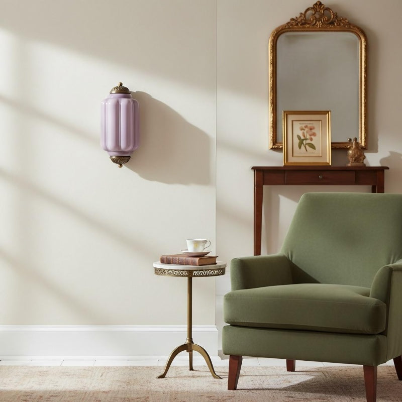 Eloise Flush Mount Sconce - Vintage Milk Glass Light for Bedside