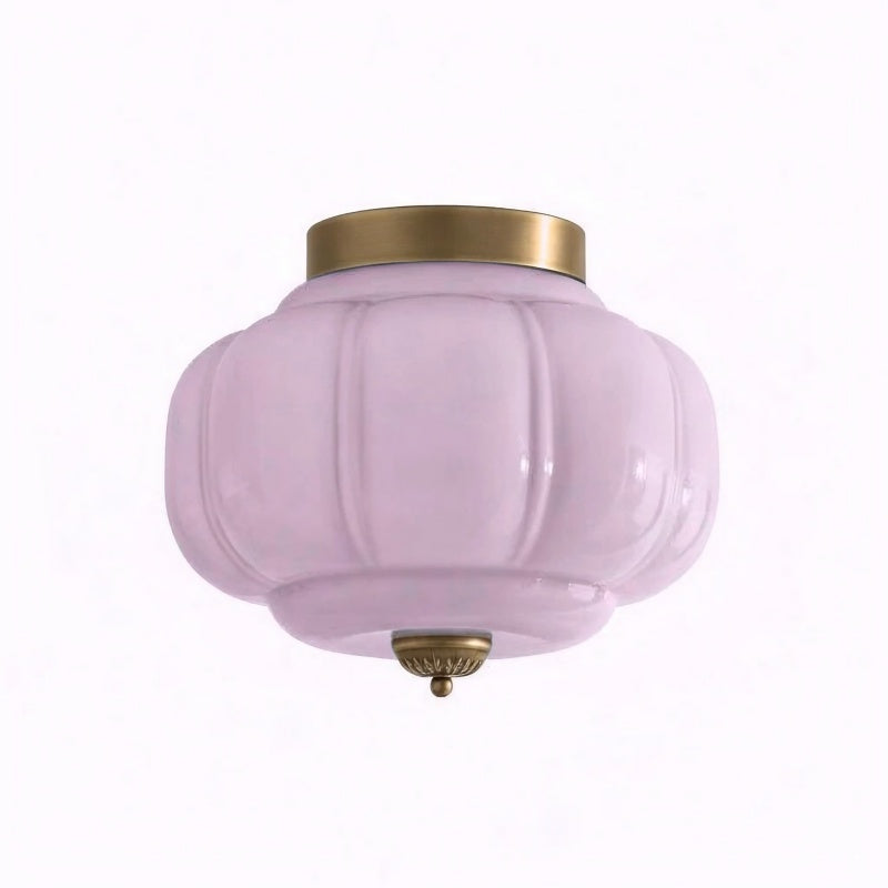 Eloise Milk Glass Ceiling Light - Retro Semi Flush Mount for Kitchen