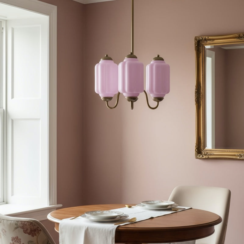Eloise Vintage Chandelier - Milk Glass 3-Head Lamp for Bedroom