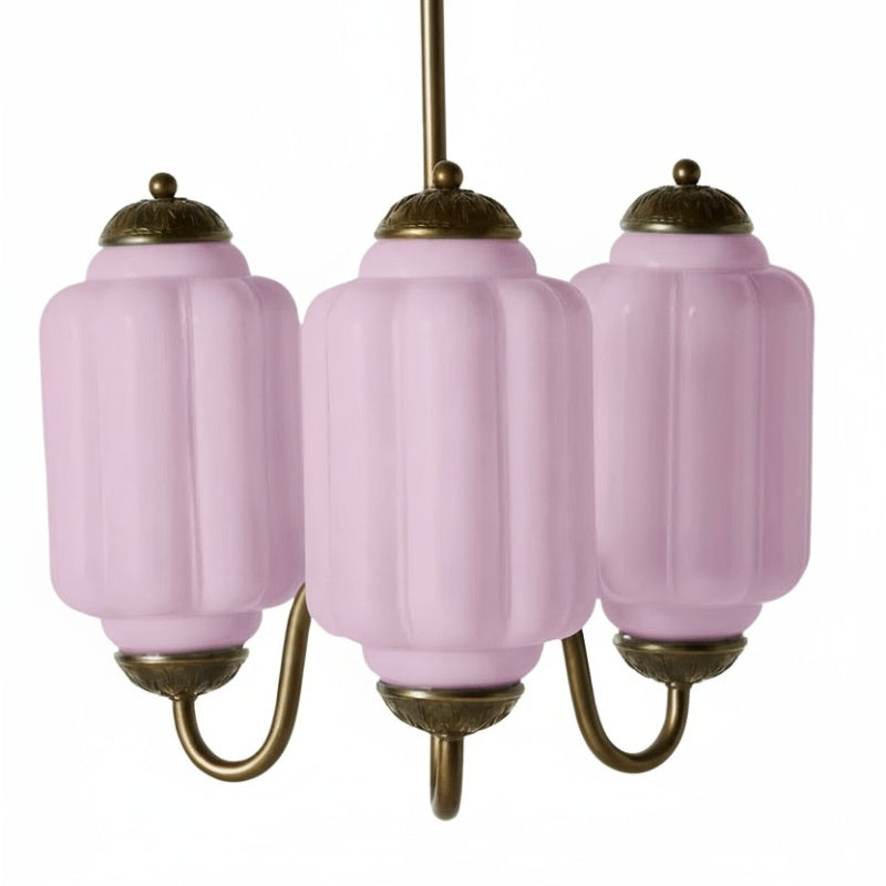 Eloise Vintage Chandelier - Milk Glass 3-Head Lamp for Bedroom