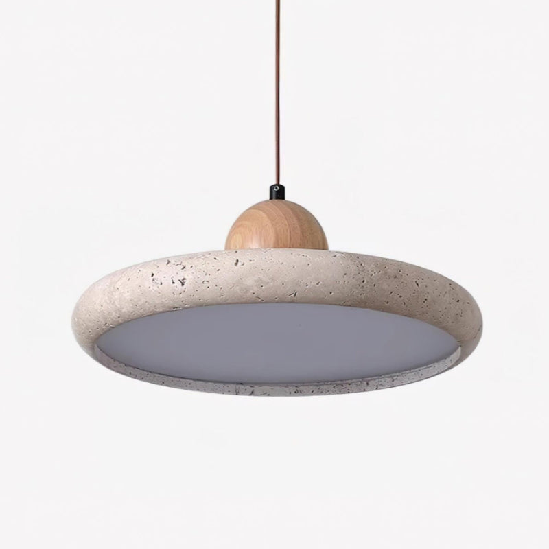 Travertine Flying Saucer Natural Pendant Light