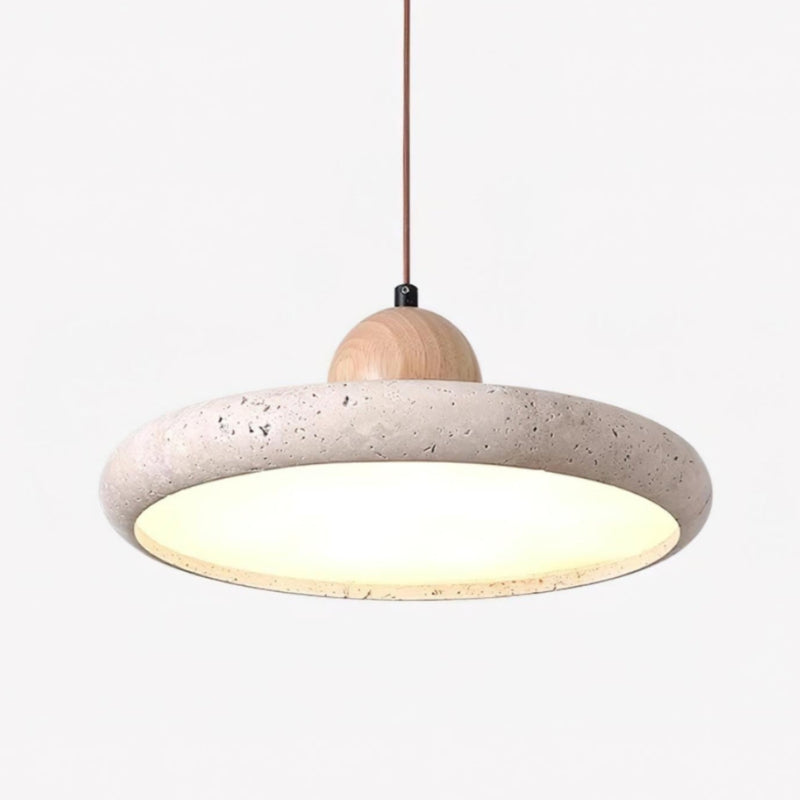 Travertine Flying Saucer Natural Pendant Light