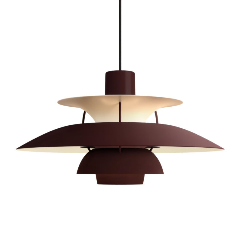 Dänische Pendelleuchte aus Metall – Klassische mehrschichtige Lampenschirmlampe fürs Schlafzimmer