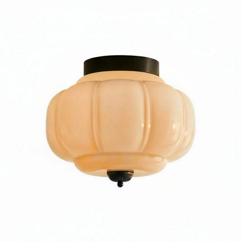 Eloise Milk Glass Ceiling Light - Retro Semi Flush Mount for Kitchen