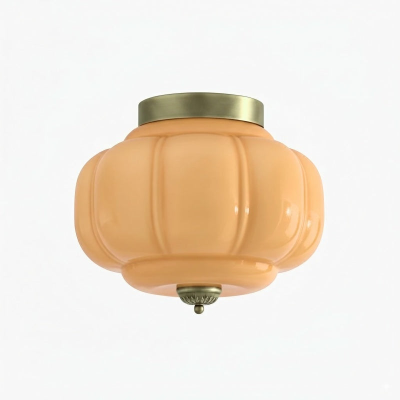 Eloise Milk Glass Ceiling Light - Retro Semi Flush Mount for Kitchen