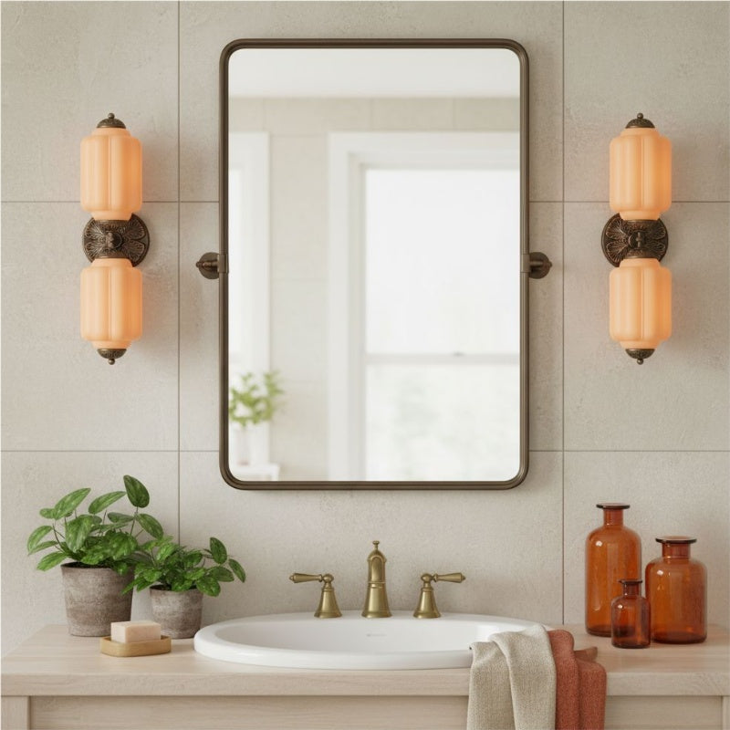 Eloise Laternen-Wandleuchte – Vintage-Glasschirm für Flurbeleuchtung