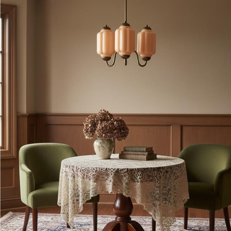 Eloise Vintage Kronleuchter - Milchglas 3-Kopf-Lampe für Schlafzimmer