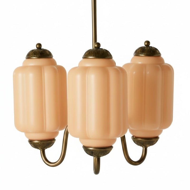 Eloise Vintage Chandelier - Milk Glass 3-Head Lamp for Bedroom