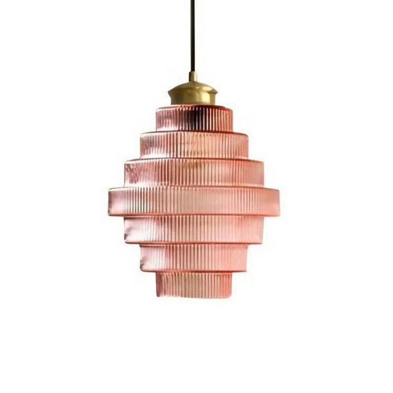 Vintage Striped Bottle Glass Timeless Pendant Light