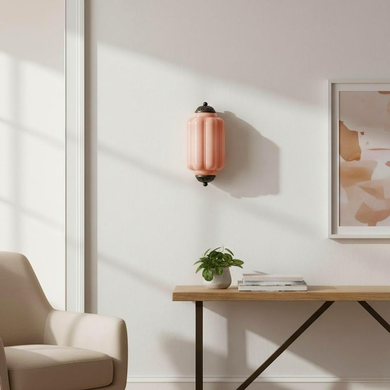 Eloise Flush Mount Sconce - Vintage Milk Glass Light for Bedside