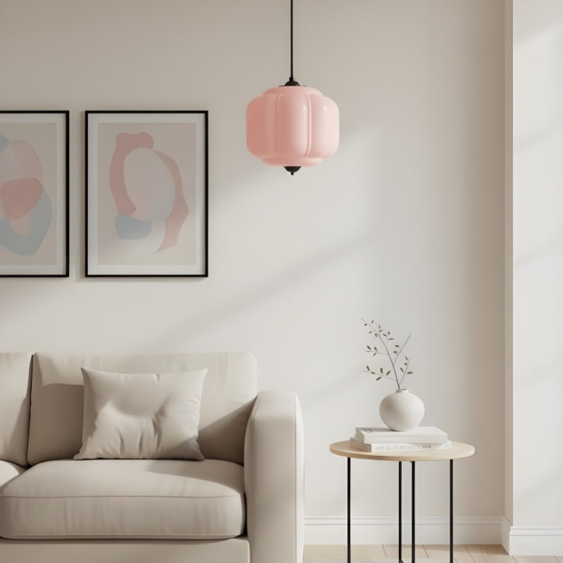 Eloise Vintage Pendant Light - Milk Glass Shade Light for Dining Room