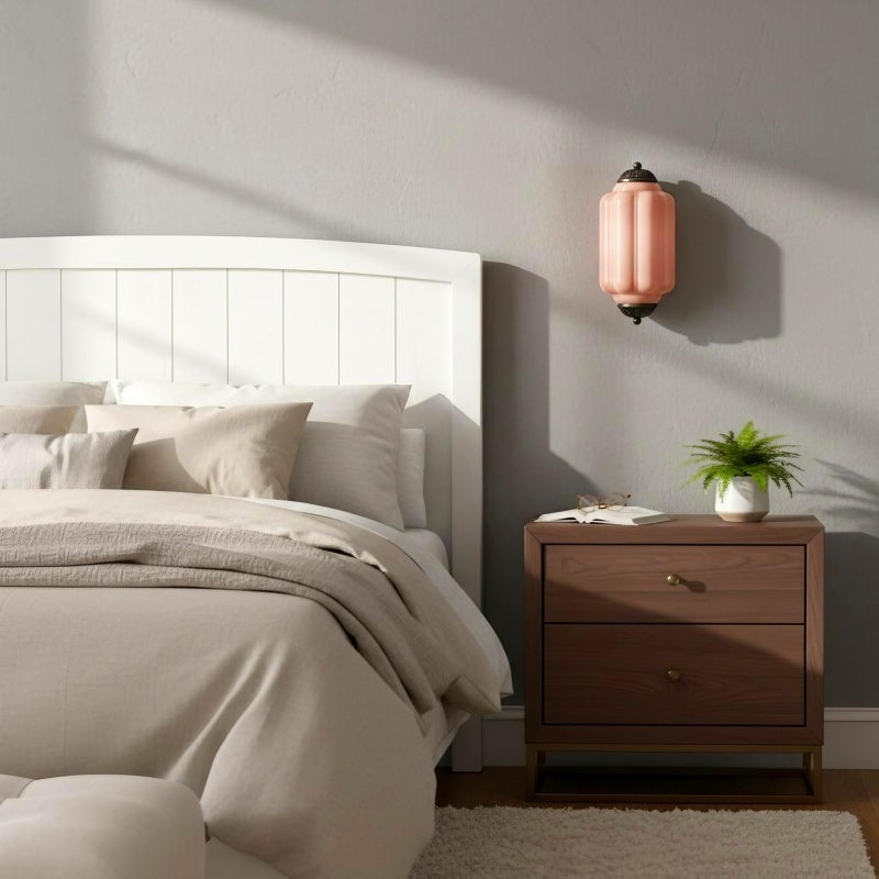 Eloise Flush Mount Sconce - Vintage Milk Glass Light for Bedside