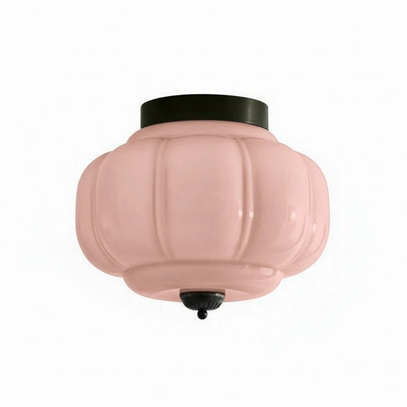 Eloise Milk Glass Ceiling Light - Retro Semi Flush Mount for Kitchen