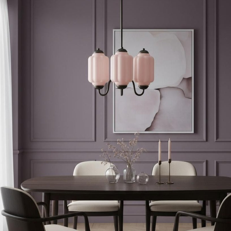 Eloise Vintage Kronleuchter - Milchglas 3-Kopf-Lampe für Schlafzimmer