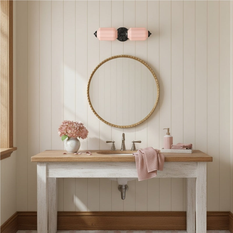 Eloise Laternen-Wandleuchte – Vintage-Glasschirm für Flurbeleuchtung