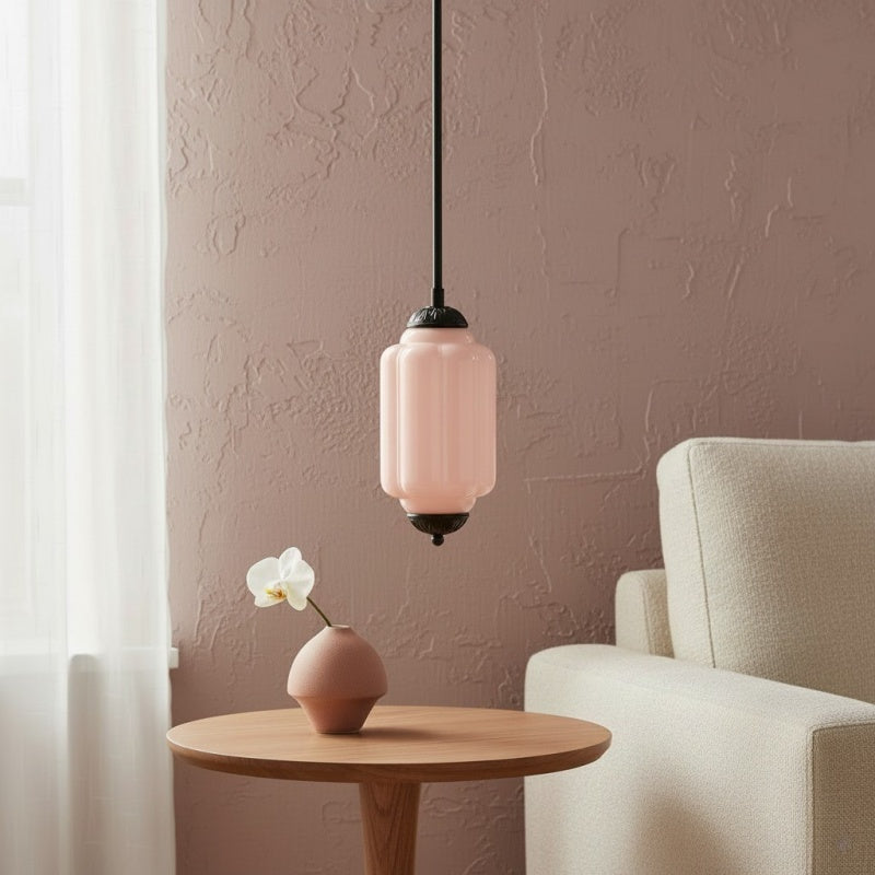 Eloise Vintage Glas-Pendelleuchte – Schlanke Lampenschirmbeleuchtung für die Küche