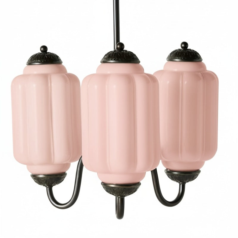 Eloise Vintage Chandelier - Milk Glass 3-Head Lamp for Bedroom