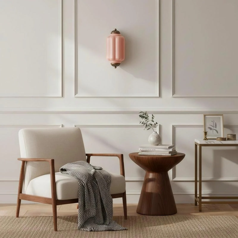 Eloise Flush Mount Sconce - Vintage Milk Glass Light for Bedside