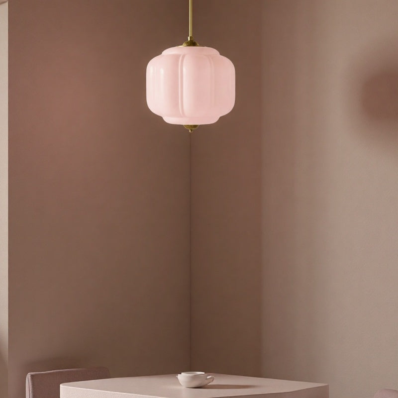Eloise Vintage Pendant Light - Milk Glass Shade Light for Dining Room