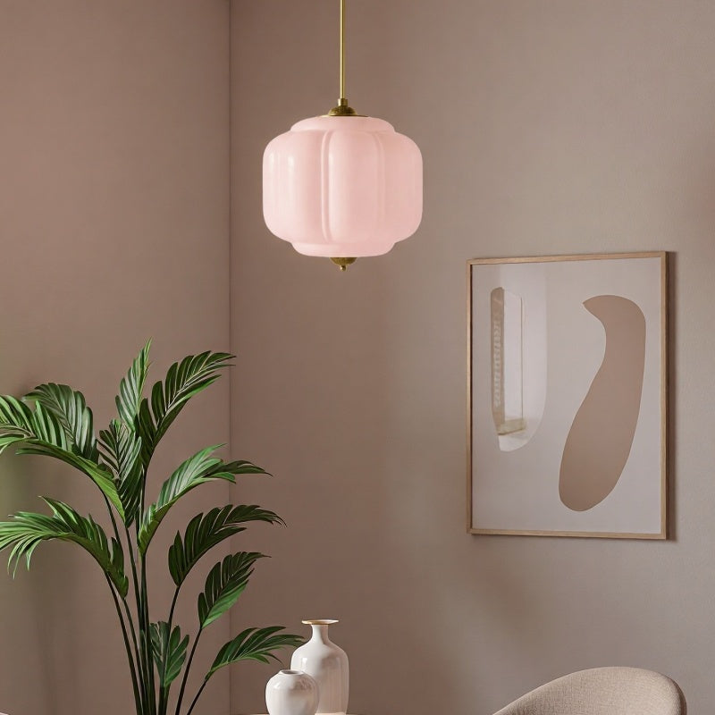 Eloise Vintage Pendant Light - Milk Glass Shade Light for Dining Room