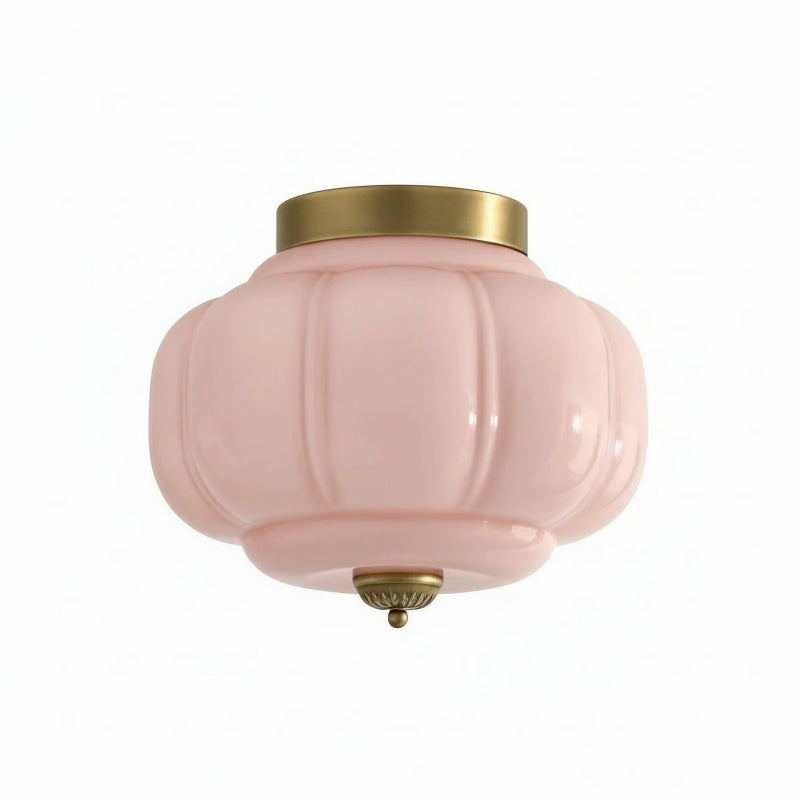 Eloise Milk Glass Ceiling Light - Retro Semi Flush Mount for Kitchen