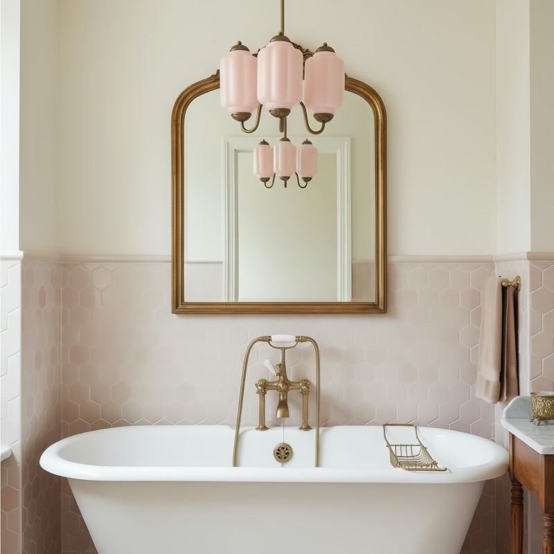 Eloise Vintage Chandelier - Milk Glass 3-Head Lamp for Bedroom