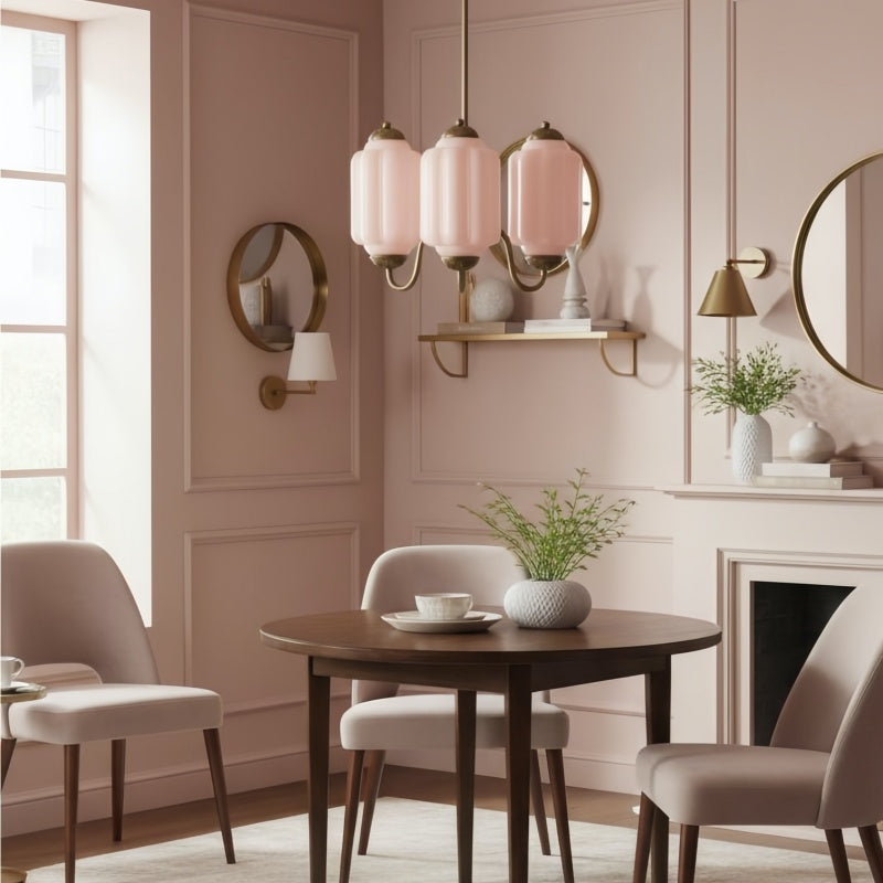 Eloise Vintage Kronleuchter - Milchglas 3-Kopf-Lampe für Schlafzimmer