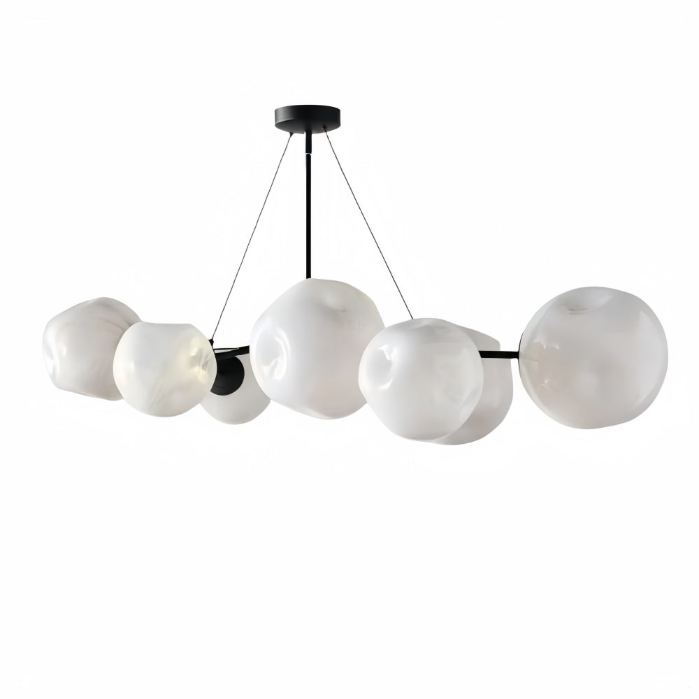 Pawrior Mehrköpfiger Kugel-Kronleuchter aus organischem Glas – Modernes Zweiglicht im Wolkendesign