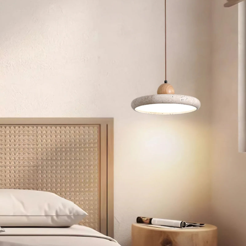 Travertine Flying Saucer Natural Pendant Light