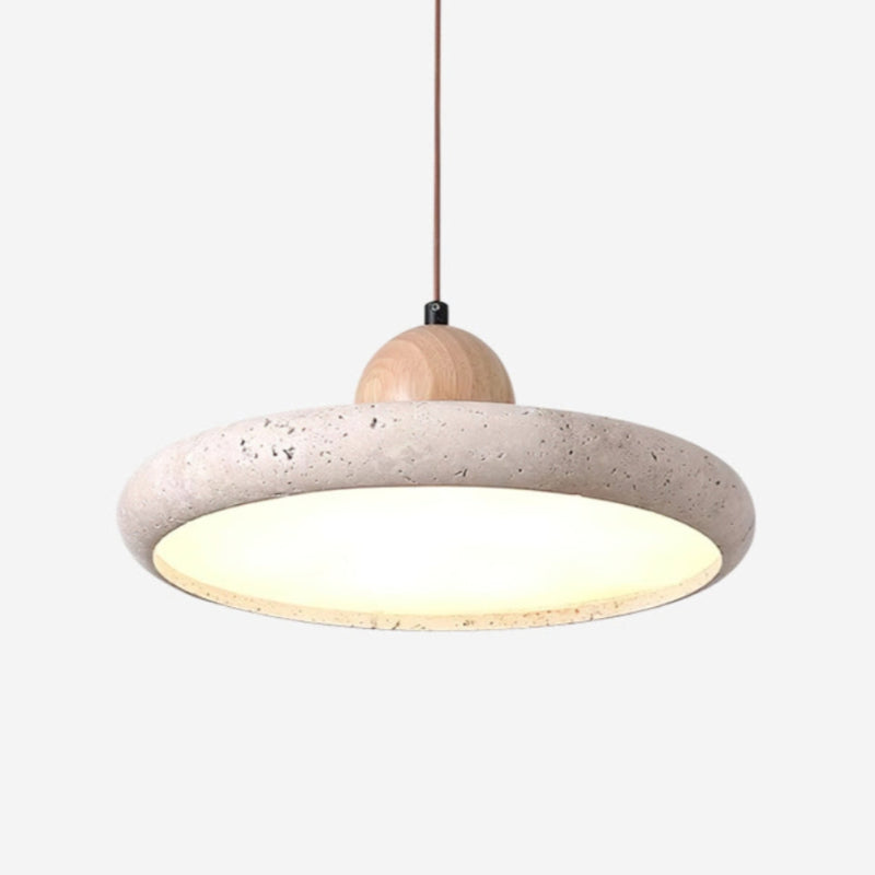 Travertine Flying Saucer Natural Pendant Light