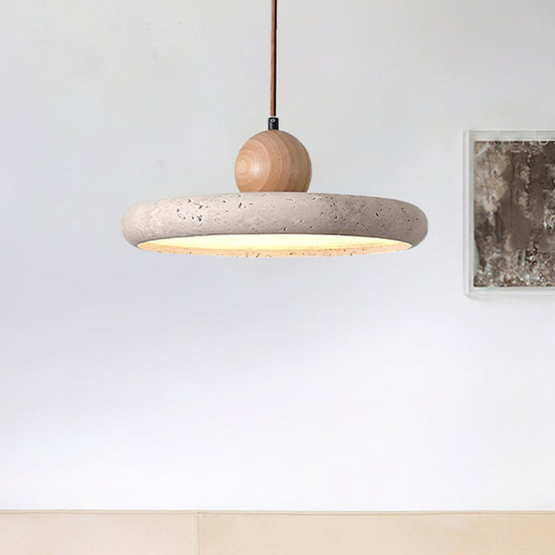 Travertine Flying Saucer Natural Pendant Light