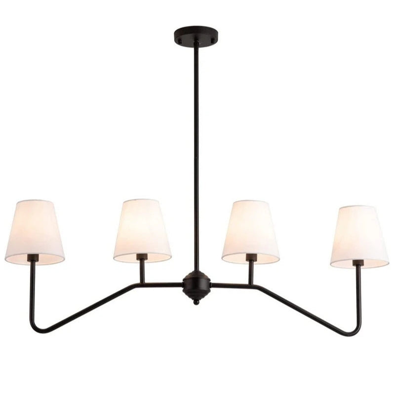 Vintage Multi-head Iron Frame Curved Chandelier