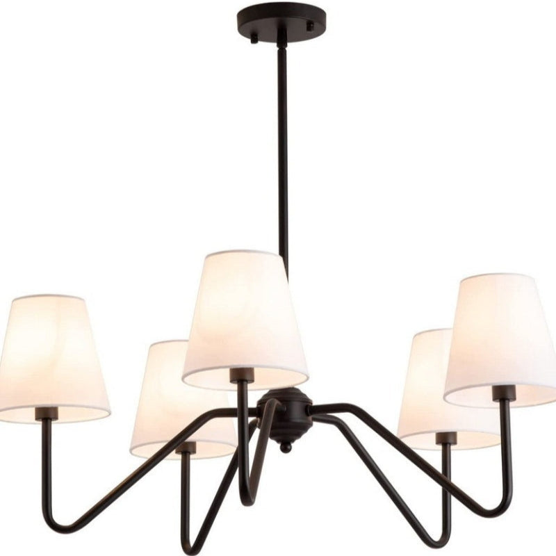 Vintage Multi-head Iron Frame Curved Chandelier