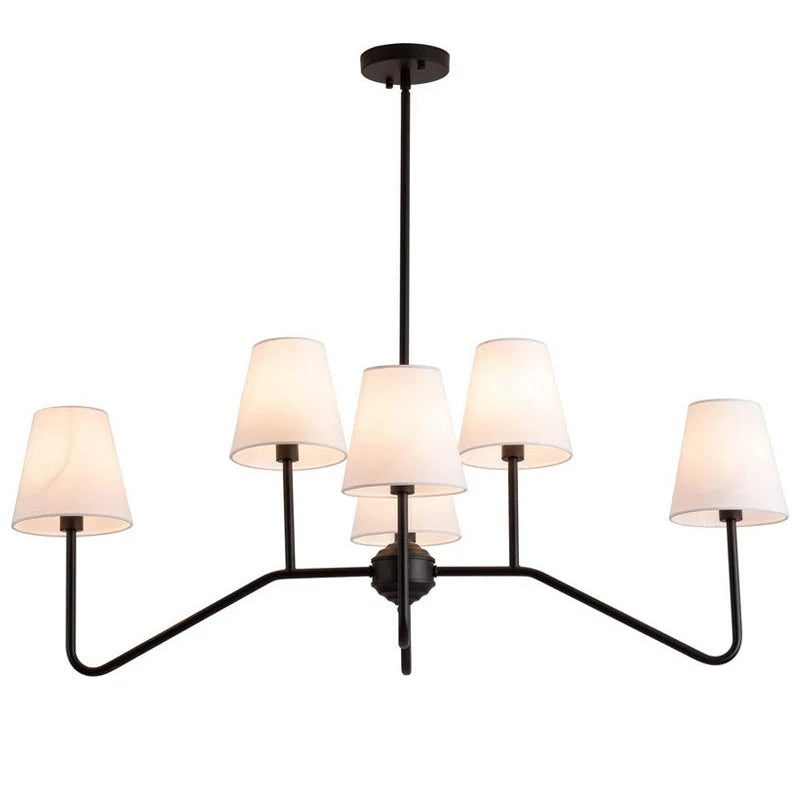 Vintage Multi-head Iron Frame Curved Chandelier