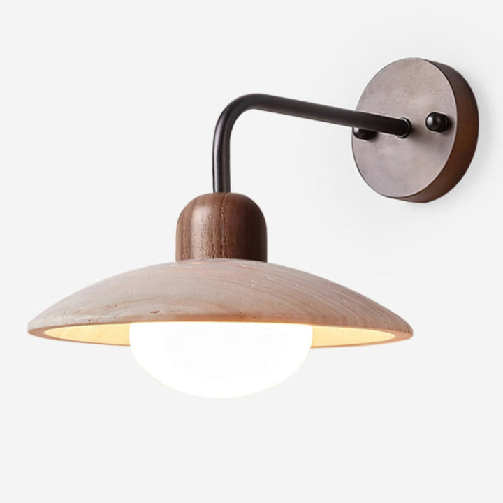 Minimalistische Travertin-Steinscheibe Wandleuchte
