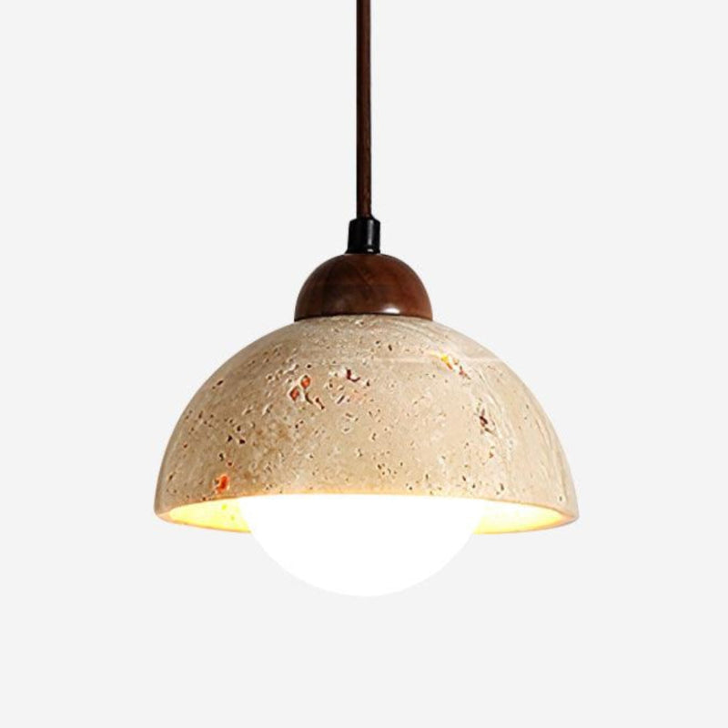 Organic Travertine Bud Design Pendant Light