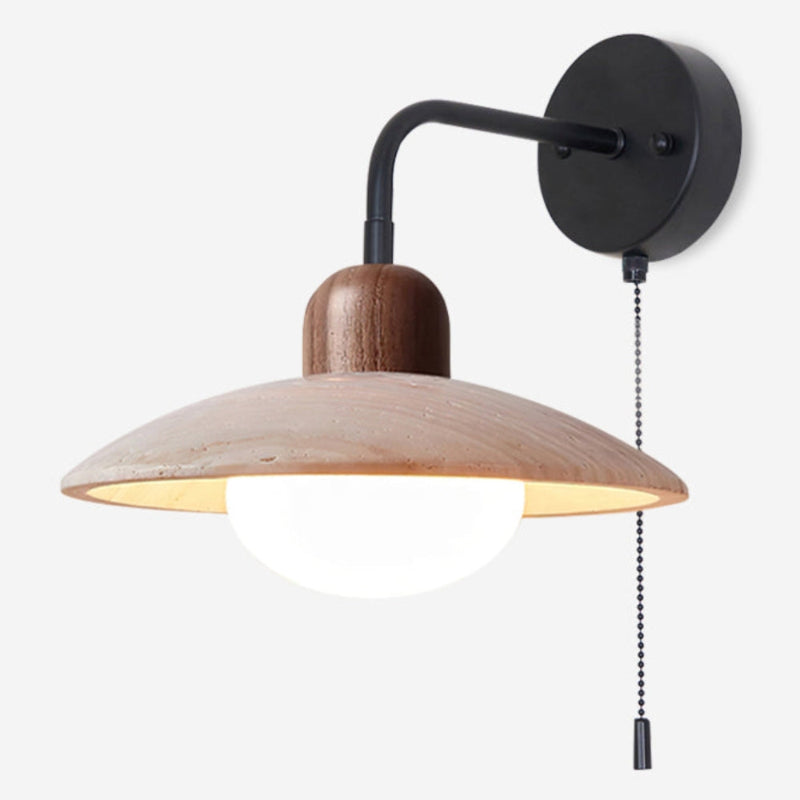 Minimalistische Travertin-Steinscheibe Wandleuchte