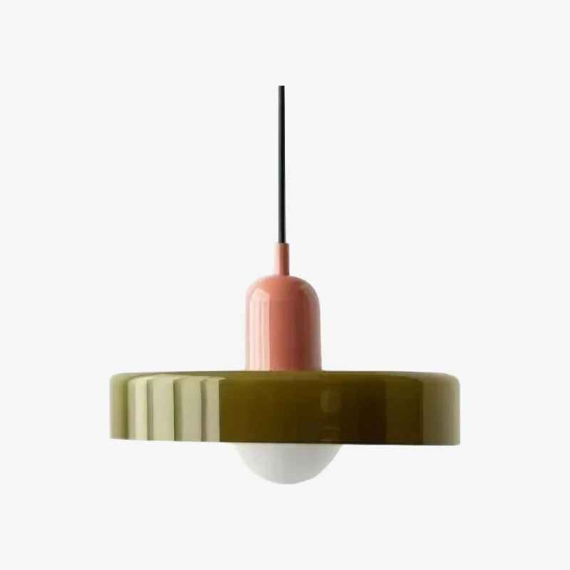 Morandi Disc Glass Modern Colorful Pendant Lamp for Kitchen and Living