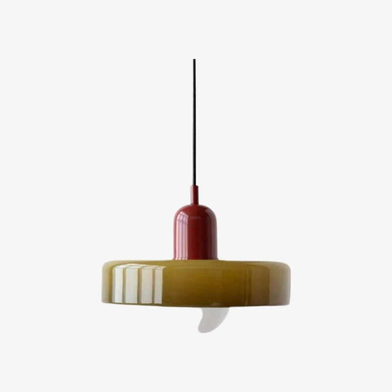 Morandi Disc Glass Modern Colorful Pendant Lamp for Kitchen and Living
