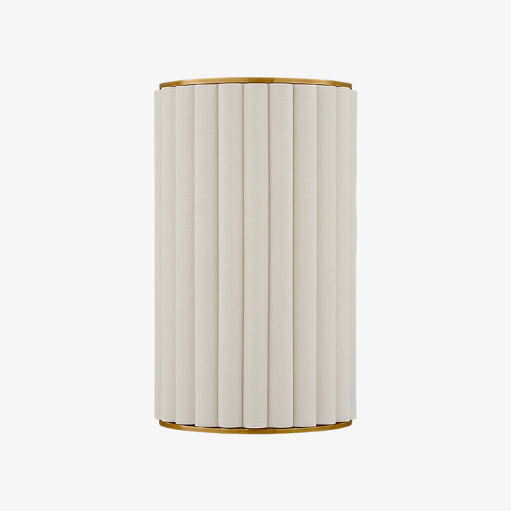 Duova Scalloped Wall Lamp - Antique Brass with Linen Fabric Suitable for Living Room and Bedroom