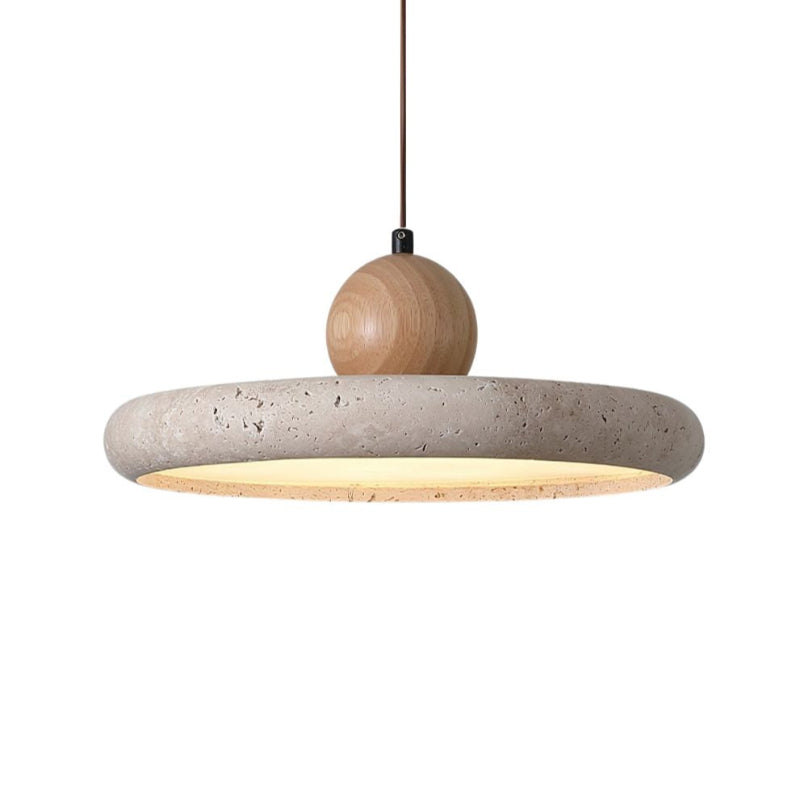 Travertine Flying Saucer Natural Pendant Light