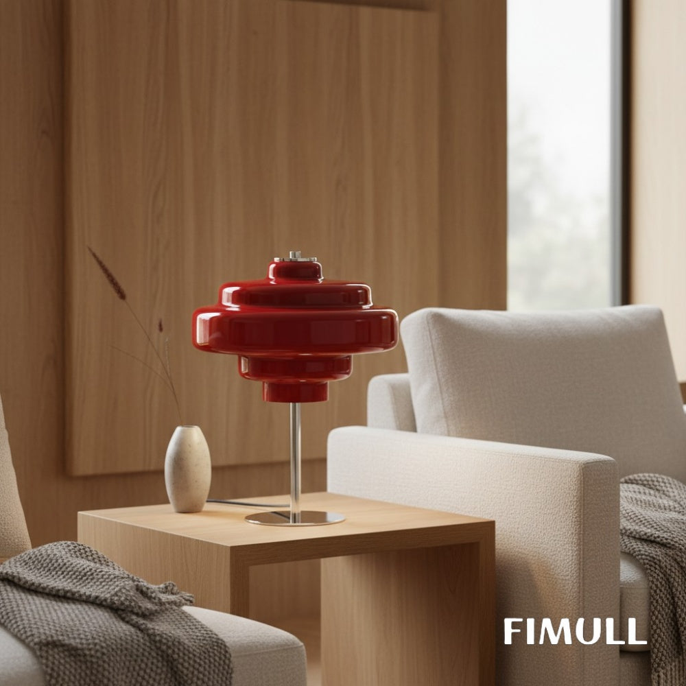 Koloro Glass Table Lamp Retro Tiered Design Chrome Base for Living Room