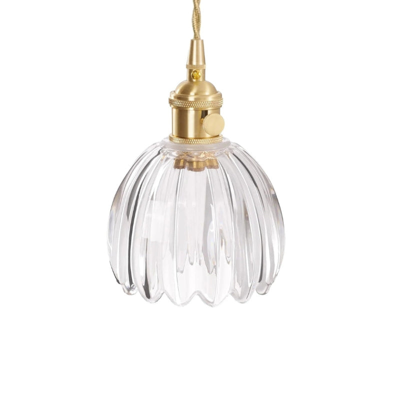Retro Pendelleuchte mit Glasblütenknospen