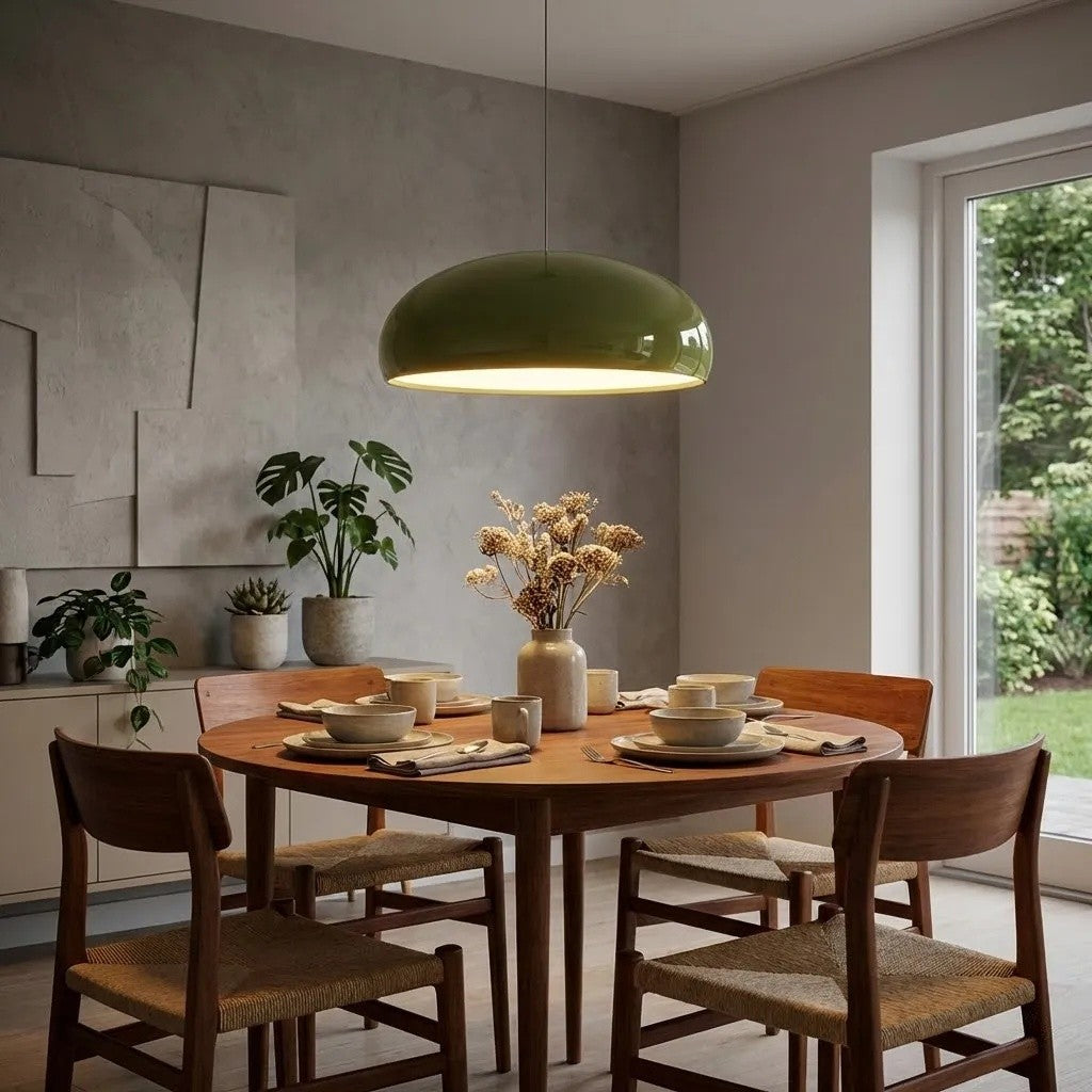 Haelen Bunte nordische schalenförmige Pendelleuchte - Moderner Schalenschirm, geeignet für das Esszimmer