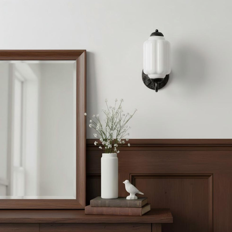 Milk Glass Vintage Eloise Bedside Wall Sconce