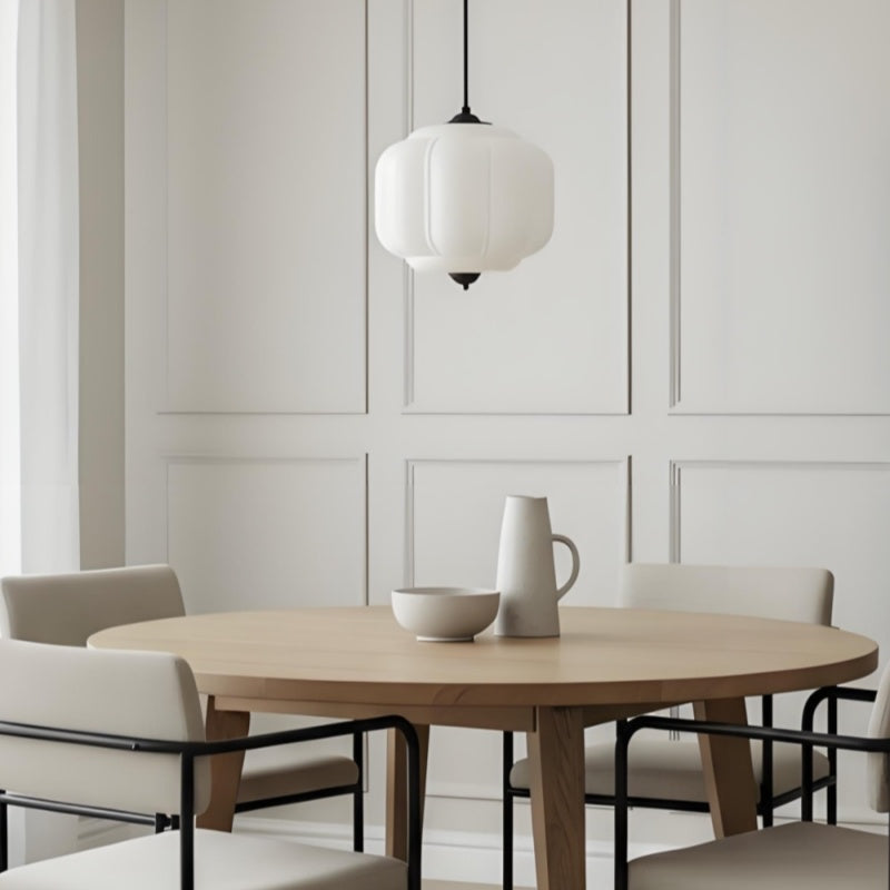 Eloise Vintage Pendant Light - Milk Glass Shade Light for Dining Room