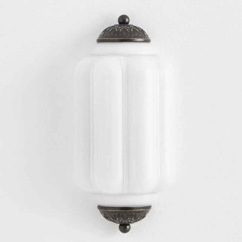 Eloise Flush Mount Sconce - Vintage Milk Glass Light for Bedside