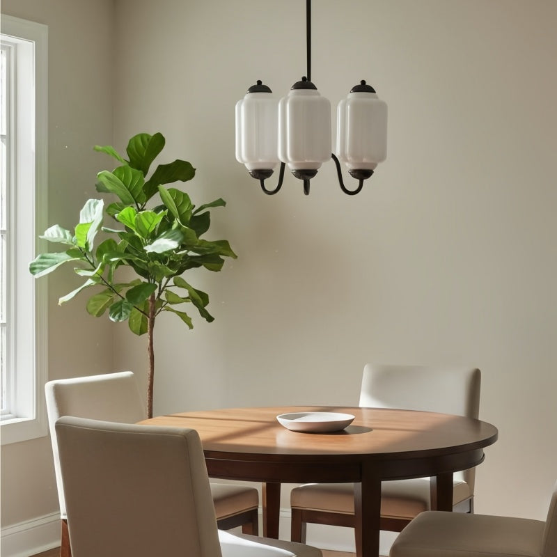 Eloise Vintage Kronleuchter - Milchglas 3-Kopf-Lampe für Schlafzimmer