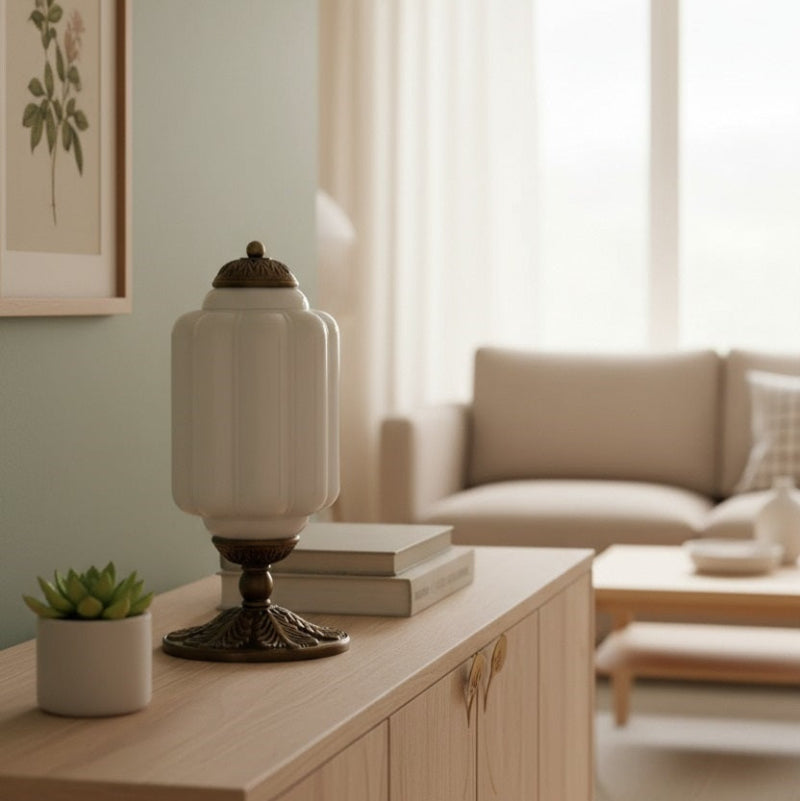 Vintage Milk Glass Eloise Table Lamp