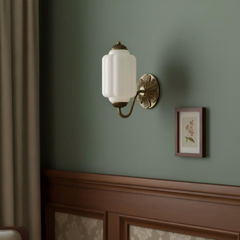 Milk Glass Vintage Eloise Bedside Wall Sconce